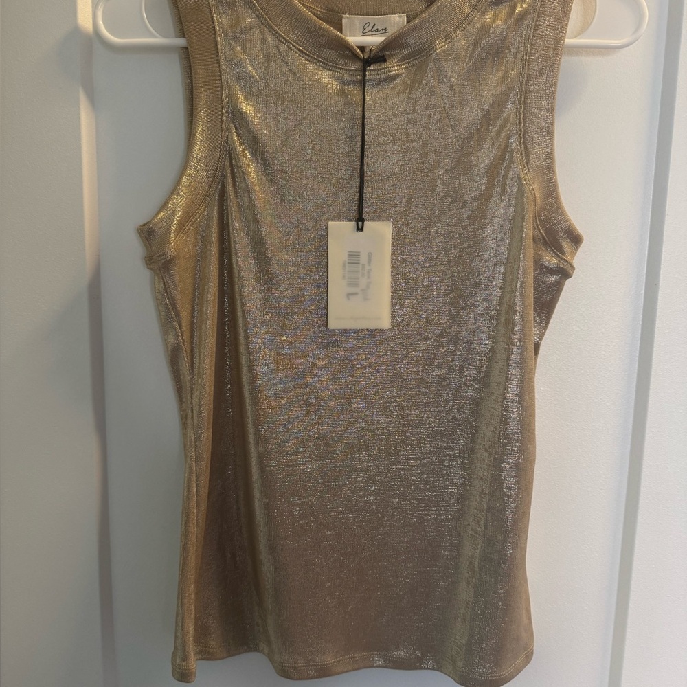 Elan Shimmering Gold Tank Top